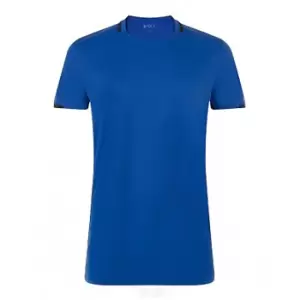 Image of SOLS Mens Classico Contrast Short Sleeve Football T-Shirt (S) (Royal Blue/French Navy)