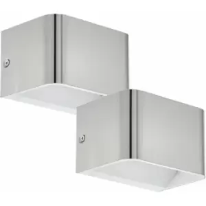 Image of 2 PACK Wall Light Colour Satin Nickel Front Cover Box Structure LED 6W Included