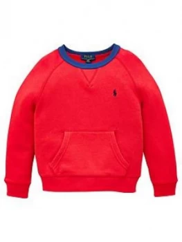 Image of Ralph Lauren Boys Classic Crew Sweatshirt - Red