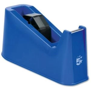 Image of 5 Star Office Tape Dispenser Desktop Weighted Non-slip Roll Capacity 25mm Width 66m Length Blue