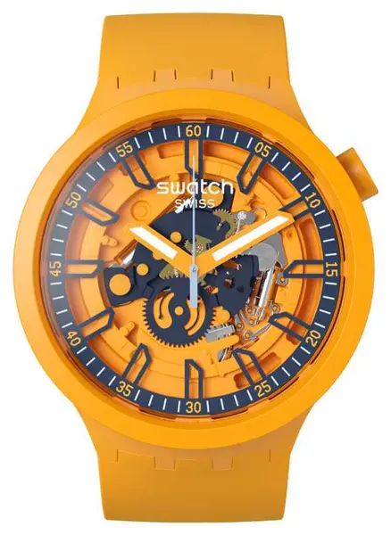 Image of Swatch SB01O101 Big Bold FRESH Orange Silicone Strap Watch