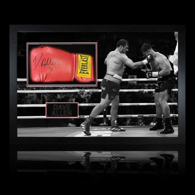 Image of The Fan Cave Dave Allen Signed Red Glove Iconic Frame Red unisex 690mm x 48