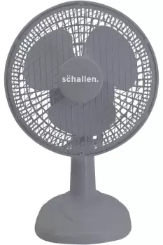 Image of 6" Small Electric Modern Portable Air Cooling Fan with Tilt Feature for PC, Worktop, Desk, Office, Home & Travel Use - Grey