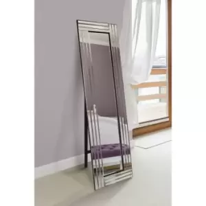 Image of MirrorOutlet Oakley All Glass Triple Edge Bevelled Cheval Mirror 150 X 40 Cm