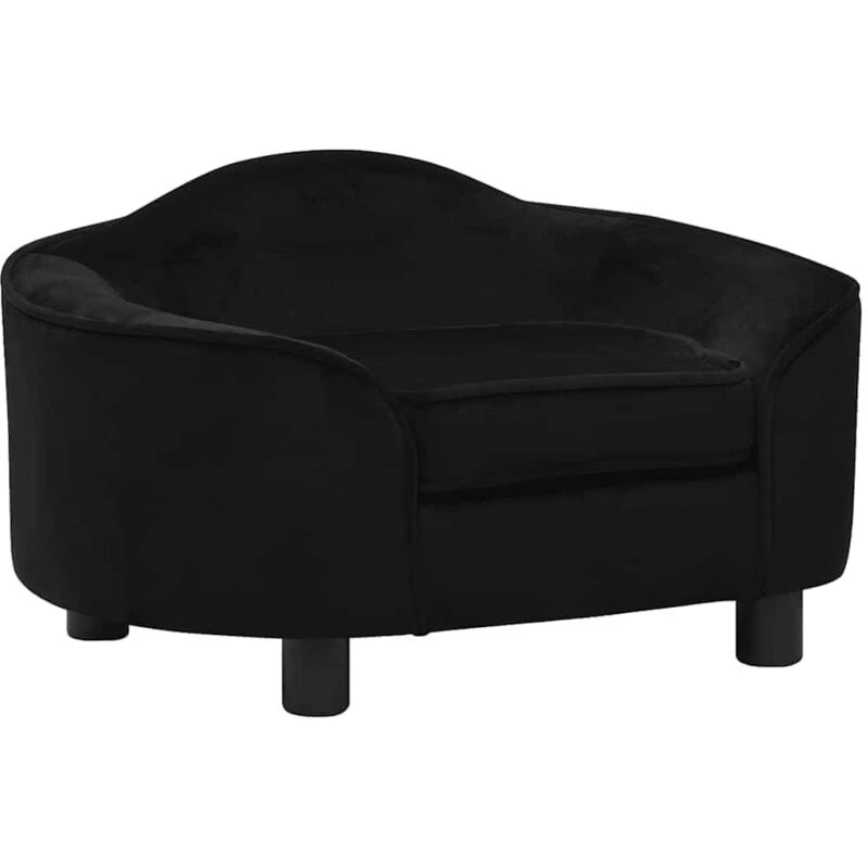 Image of VIDAXL Dog Sofa Black 67x47x36cm Plush Vidaxl 8720286341414