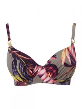 Image of Fantasie Kuramathi gathered full cup bikini top Multi Coloured