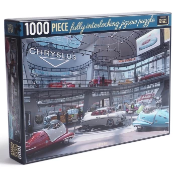 Image of Fallout Chryslus Showroom Jigsaw Puzzle - A Busy Day