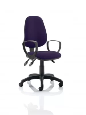 Image of Eclipse III Lever Task Operator Chair Bespoke With Loop Arms In Purple
