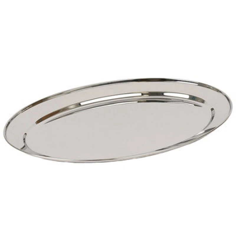 Image of Argon Tableware Oval Serving Platter - 60 X 41Cm - Stainless Steel Dinner Tray Oval Plate Small Appetizer Serving Dishes