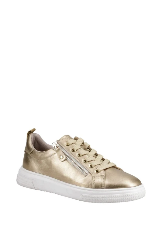 Image of Hush Puppies Womens Martha Trainer in Gold Size: 3 Gold Female 3