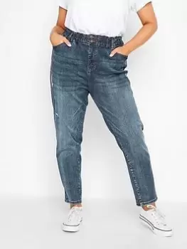 Image of Yours Indigo Elasticated Mom Jean, Blue, Size 18, Women