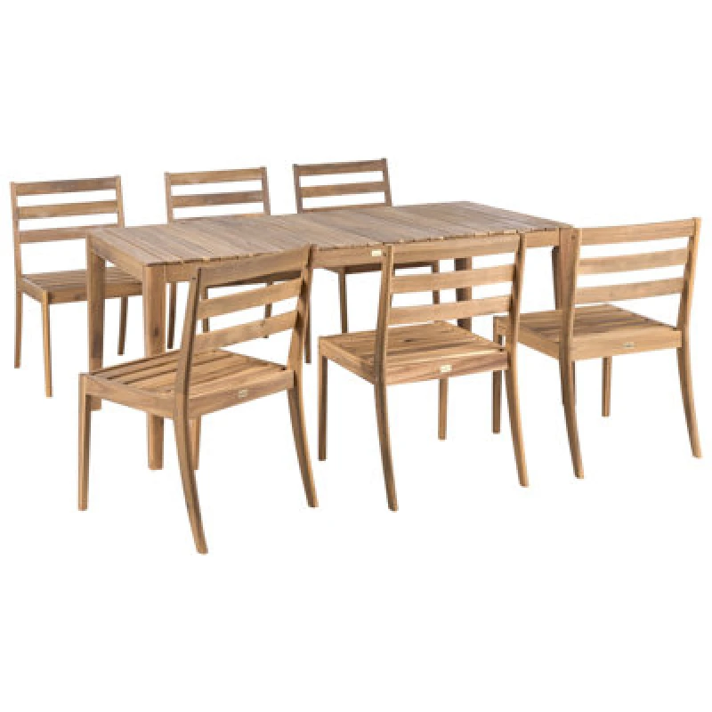 Image of Beliani Garden Dining Set 6 Seater Chioggia Certified Acacia Wood Light Brown