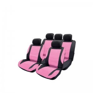Image of Pink Leather Look Seat Cover Set