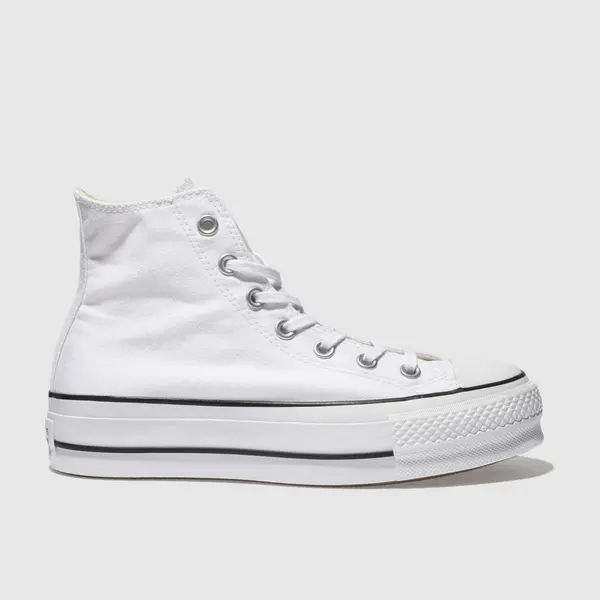 Image of Converse White/Black/White Chuck Taylor All Star Lift Platform White Female 6 197931UK