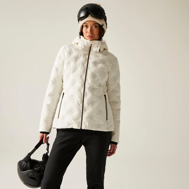 Image of Dare 2b Womens Enfold Waterproof Insulated Padded Ski Jacket in White Size: 10 White Female 10