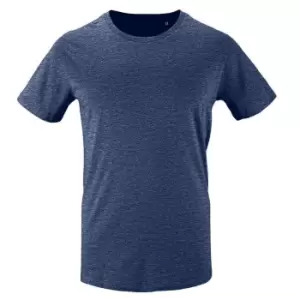 Image of SOLS Mens Milo Heather T-Shirt (S) (Denim)
