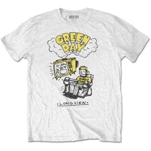 Image of Green Day - Longview Doodle Mens Medium T-Shirt - White