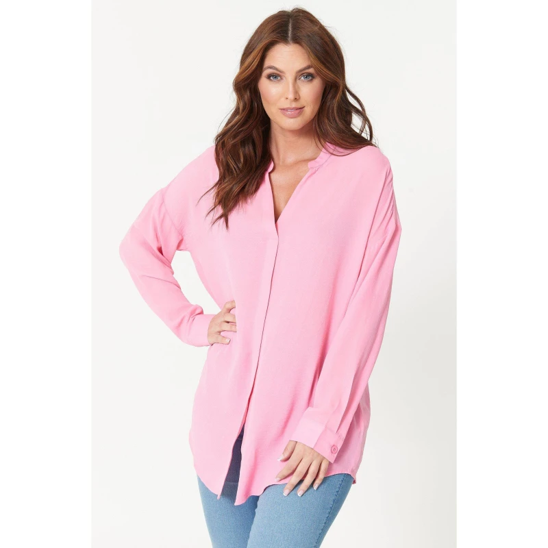 Image of Be You Long Sleeve V Neck Blouse - Pink Pink 10