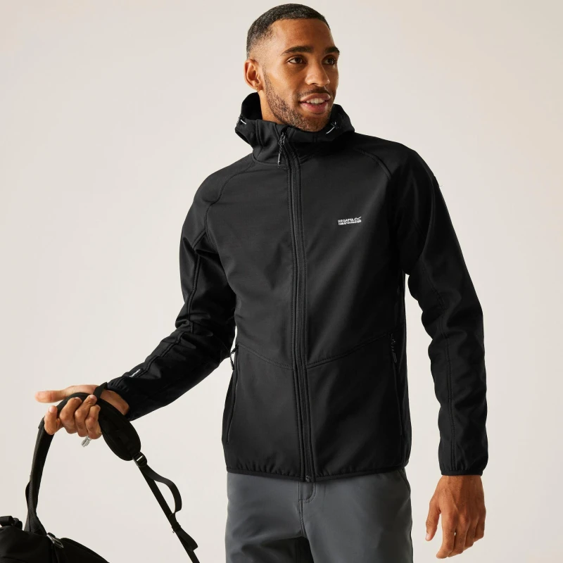 Image of Regatta Mens Arec Iii Warm Backed Hooded Softshell Jacket M - Chest 39-40' (99-101.5cm) Black RML218-800-M