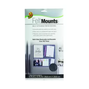 Image of Ducktape Felt Mounts Self Sticking Memo Board 298mmx298mm Grey (Pack of 8) 286299