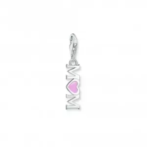 Image of Charmista Pink Cold Enamel Mom With Heart Charm Pendant 2001-007-9