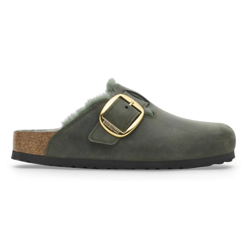 Image of Birkenstock Womens clogs Birkenstock Big Buckle Shearling Vert Female 38 Etroit