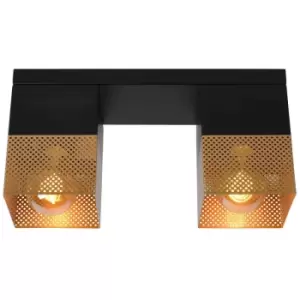 Image of Lucide RENATE - Flush Ceiling Light - 2xE27 - Matt Gold, Brass