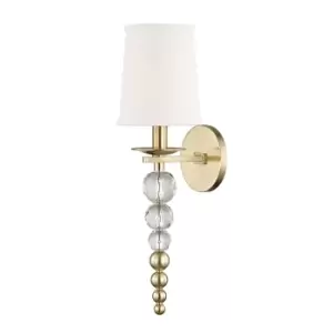 Image of Persis 1 Light Wall Sconce Brass, Linen