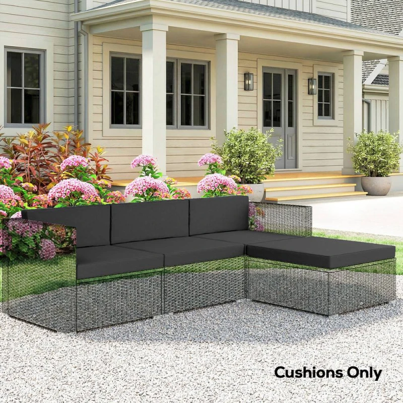 Image of OUTSUNNY Patio Furniture Cushions Water-Repellent in Black Unisex