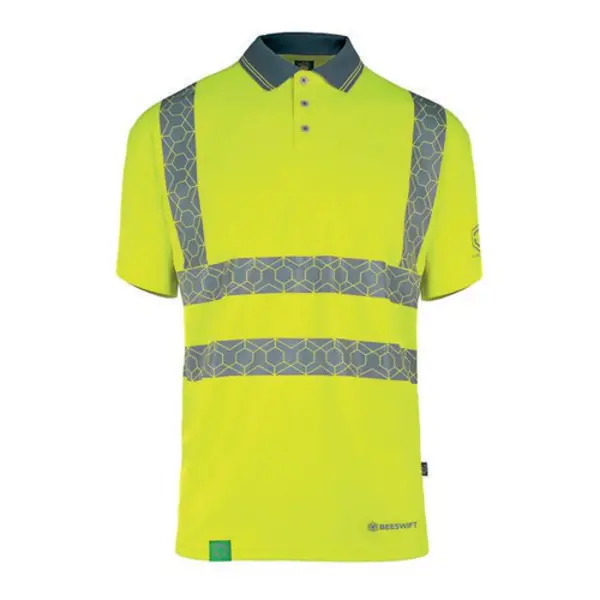 Image of Beeswift Envirowear Beeswift Envirowear High Visibility Short Sleeve Polo Shirt Saturn Yellow 4XL EWCPKSSSY4XL