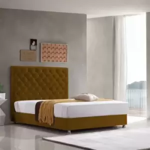 Image of Envisage Trade - Marina Upholstered Beds - Plush Velvet, Super King Size Frame, Mustard - Mustard