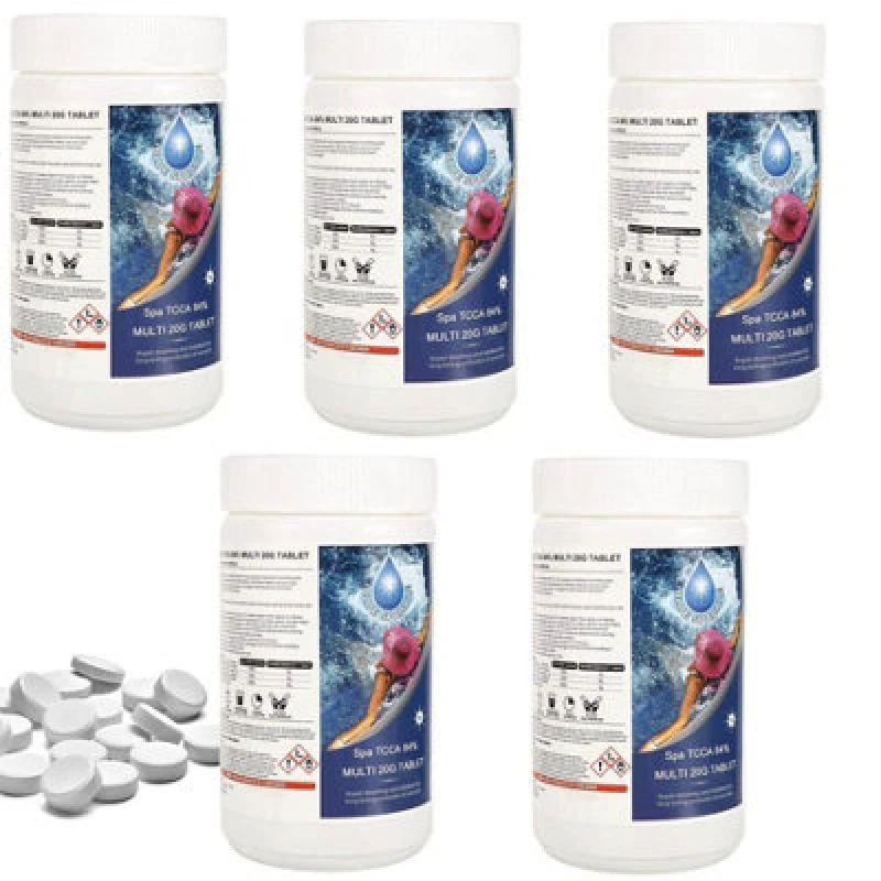 Image of MSpa Blue Sparkle 5Kg Multifunction Chlorine Tablets 4In1 Dispenser Tablets Sanitiser, Stabiliser, Algaecide And Clarifier For Hot Tubs