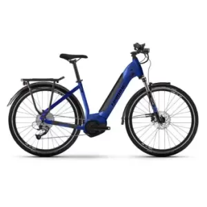 Image of Haibike Haibike Trekking 4 Lowstep 2022 Electric Hybrid Bike - Blue