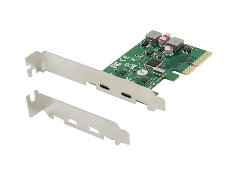 Image of Conceptronic EMRICK 2-Port USB 3.2 Gen 2 Type-C PCIe Card. self-powere