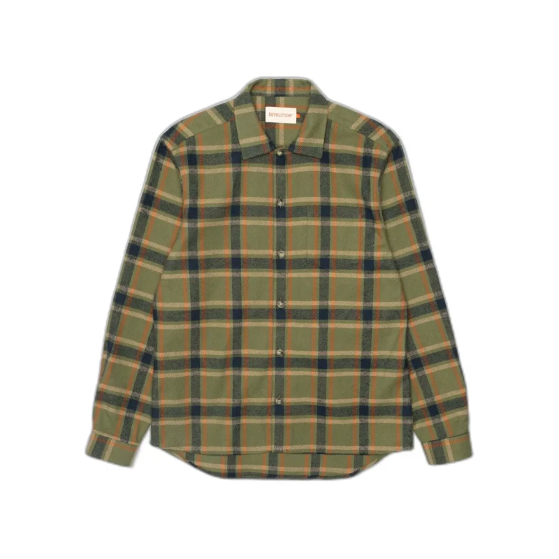Image of Revolution Check overshirt with button closure Revolution Vert Male S