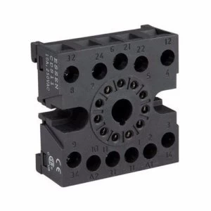 Image of Greenbrook Round 11 pin DIN Rail base for Plug in 3 Pole Relay