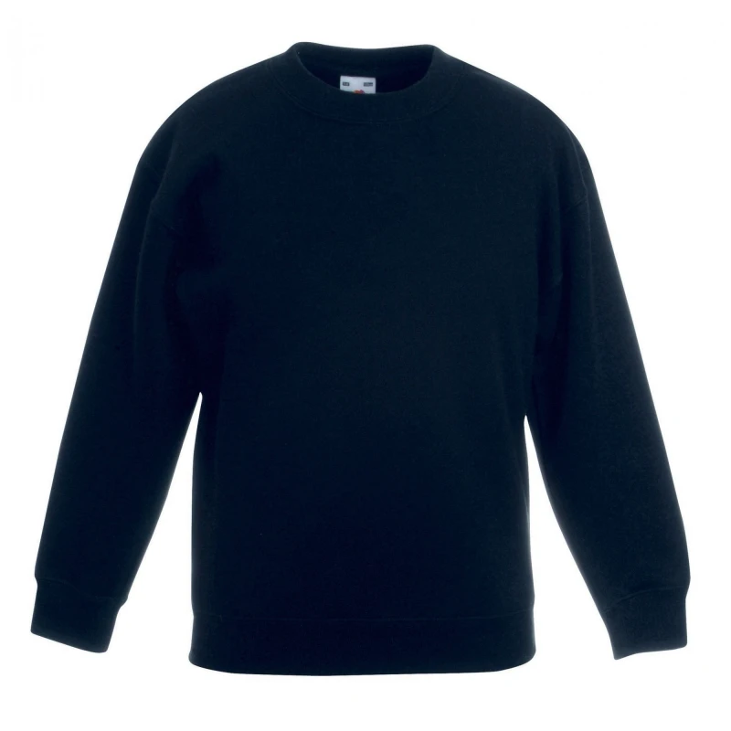 Image of Fruit of the Loom Premium 70 30 Sweatshirt in Black Size: 3-4 Years Black Unisex 3-4 Years