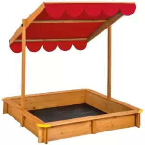 Image of Tectake Sandpit Emilia With Adjustable Roof - Red