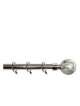 Image of Marble Effect Ball Finial Extendable Curtain Pole