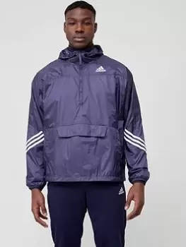Image of adidas Sportswear Wind.Rdy Hooded Anorak - Navy, Size S, Men