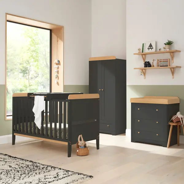 Image of Tutti Bambini Rio 3 Piece Nursery Furniture Set Dark Grey