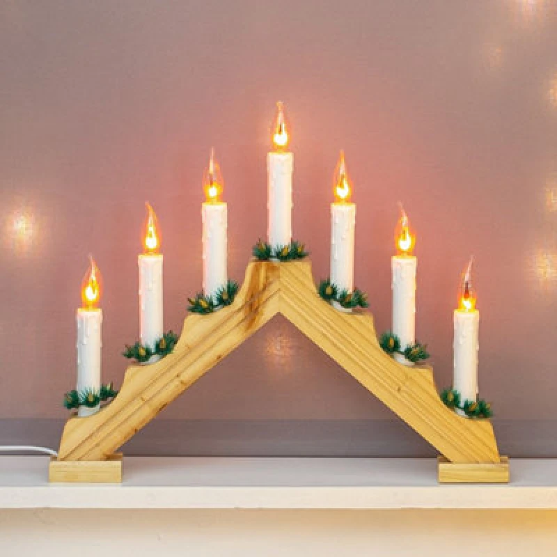 Image of Christmas Workshop Pine Flickering Candle Bridge