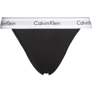 Image of Calvin Klein High Leg Tanga - Black