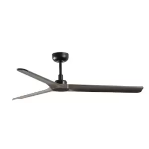 Image of Heywood Medium Black, Dark Wood Ceiling Fan With DC Motor, 6 Speed