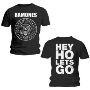 Image of Ramones Hey Ho Lets Go Back Print Black T Shirt: Medium