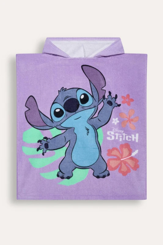 Image of Brand Threads Lilo & Stitch Swim Poncho in Lilac Lilac Unisex One Size