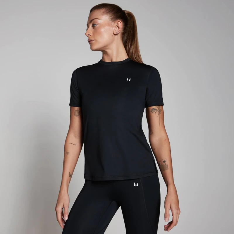 Image of Myprotein Womens Training Short Sleeve T-Shirt in Black Size: XL Black Female XL