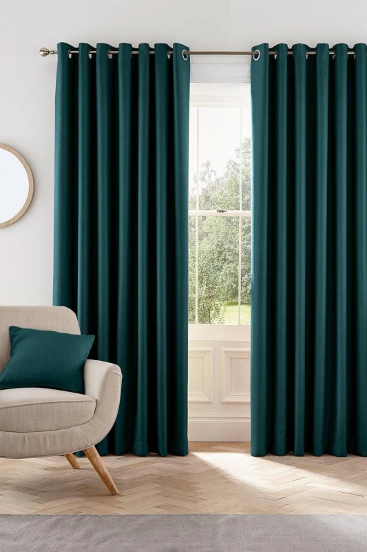 Image of Helena Springfield Helena Springfield 'Eden' Woven Lined Curtains in Blue Size: 228cm width x 183cm drop Blue 228cm width x 183cm drop Unisex 501670