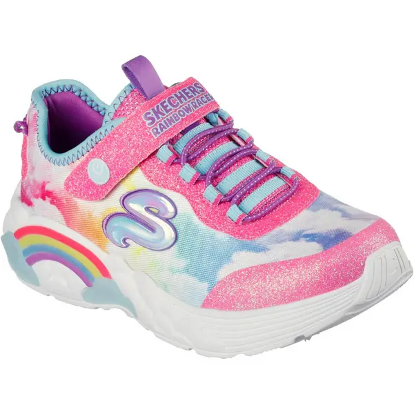 Image of Skechers Girls Rainbow Racers Memory Foam Trainers UK Size 13.5 (EU 33)