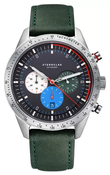 Image of STERNGLAS S01-TY06-MO17 Tachymeter Quartz (43mm) Blue Dial Watch